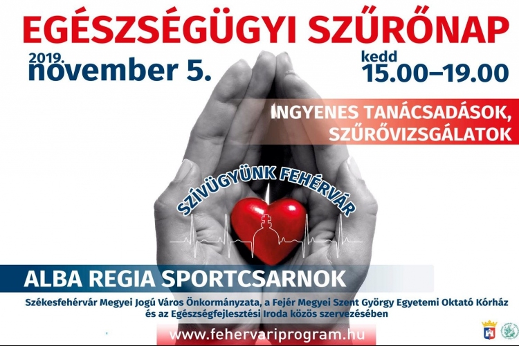 Szívügyünk Fehérvár - november 5-én lesz város egészségügyi szűrőnapja
