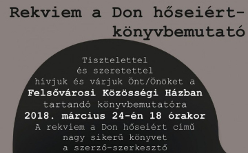 Rekviem a Don hőseiért - kötetbemutató lesz a Felsővárosi Közösségi Házban